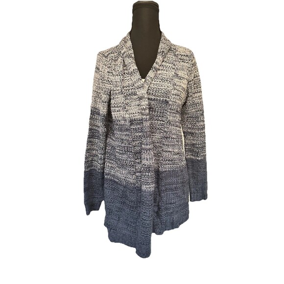 Croft & Barrow Shawl Rib Finish Sweater Open Cardigan Gradiant Blue Women’s Sz S - Picture 3 of 8